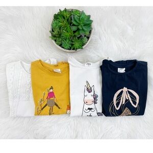 Zara Kids Girls (4) Bundle Short Sleeves Tee Top Size 8